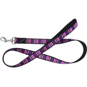 Hem And Boo Block Dog 3/4" X 48" Padded Lead Black/Pinks